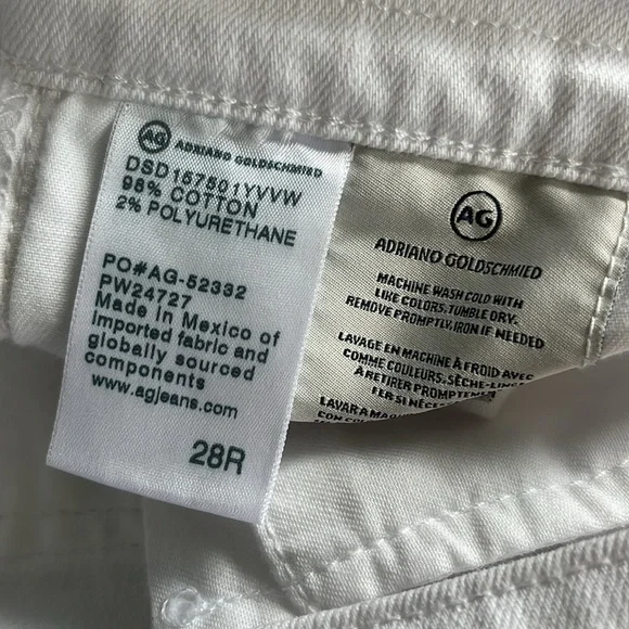 Like New AG Adriano Goldschmied White Ex Boyfriend Slim Slouchy Jeans 28 R - Picture 9 of 12